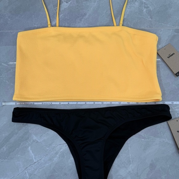 Women’s Nike Swim Ribbed Midkini Bandeau 2 Piece Bikini Swimsuit XL - Picture 14 of 15